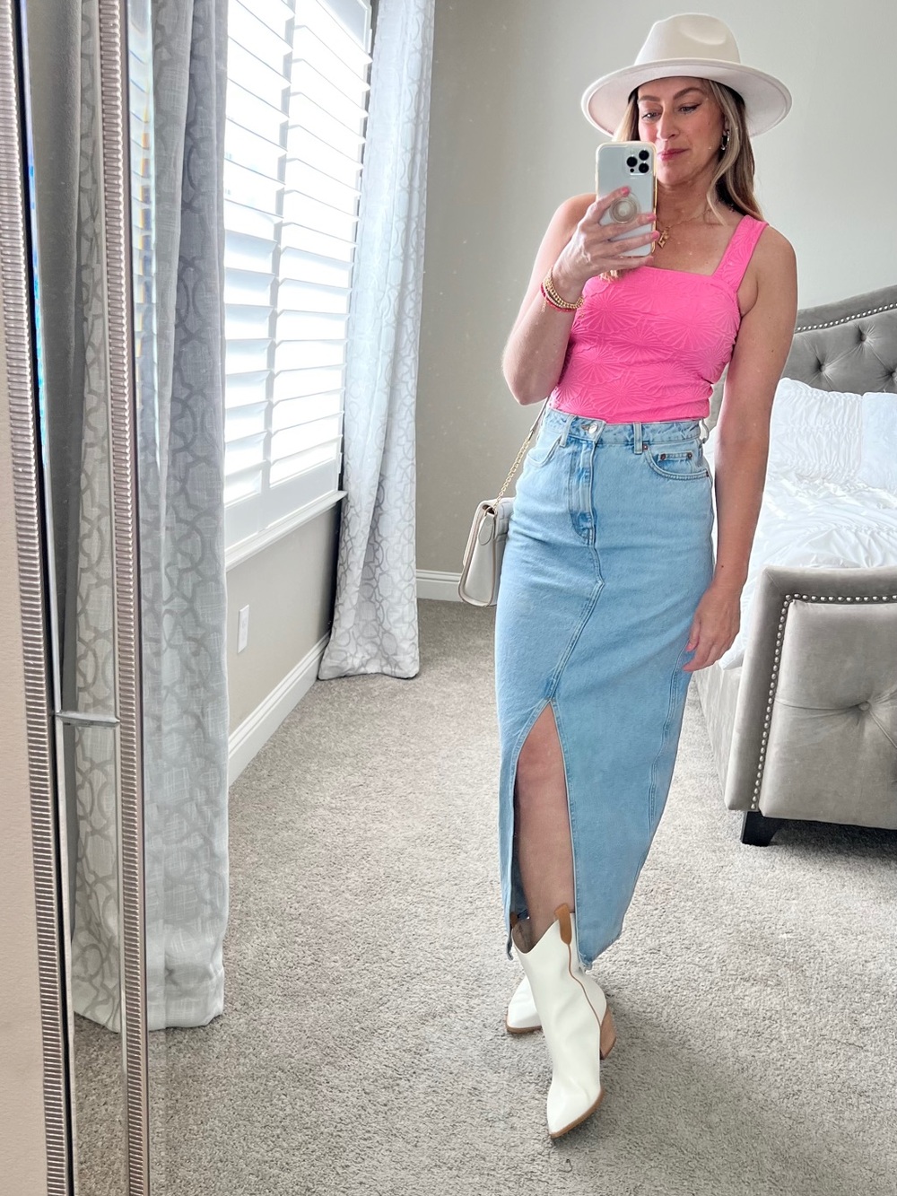 Pink Square-Neck Tank Top